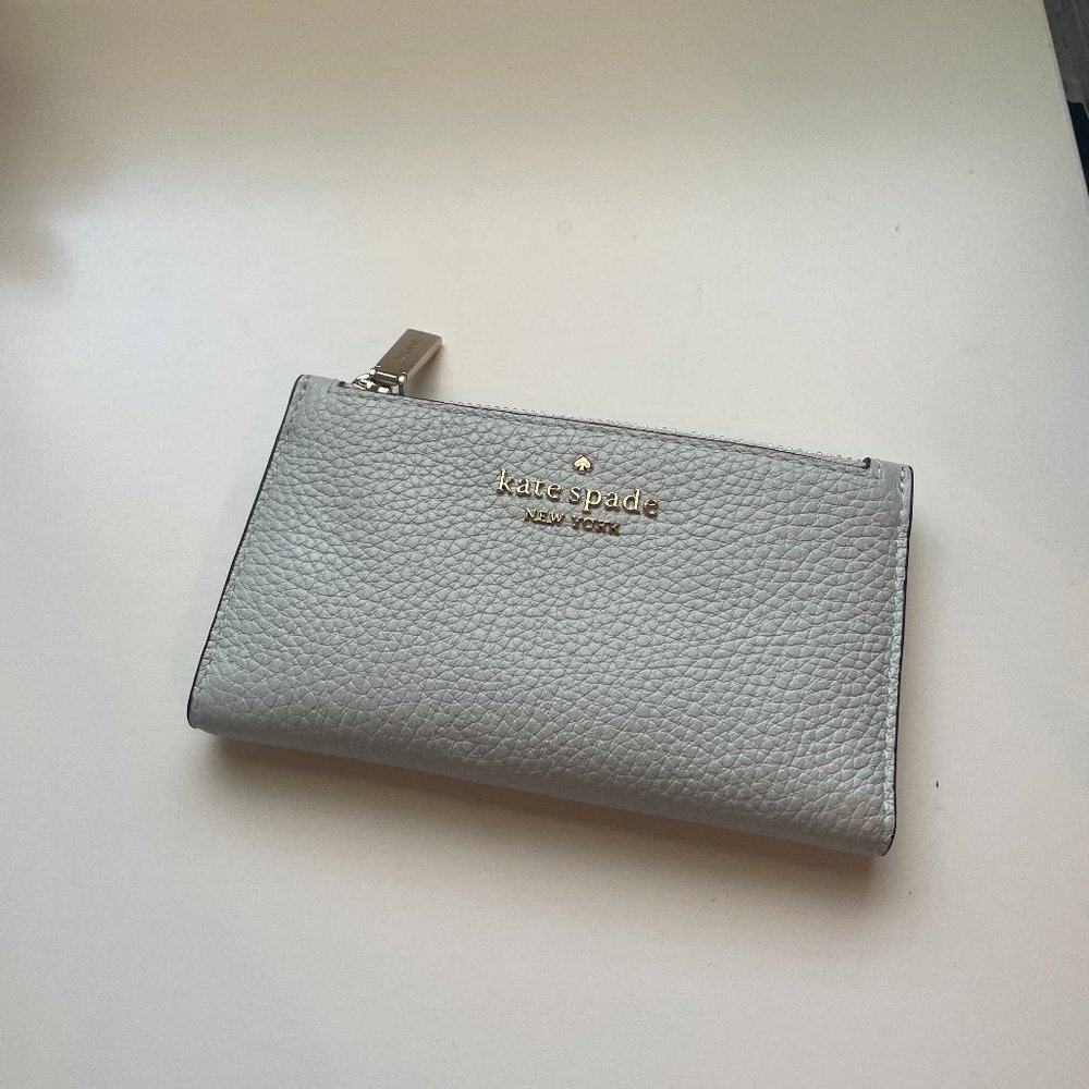 Kate Spade- Leila Small Slim Bifold Wallet- Blue